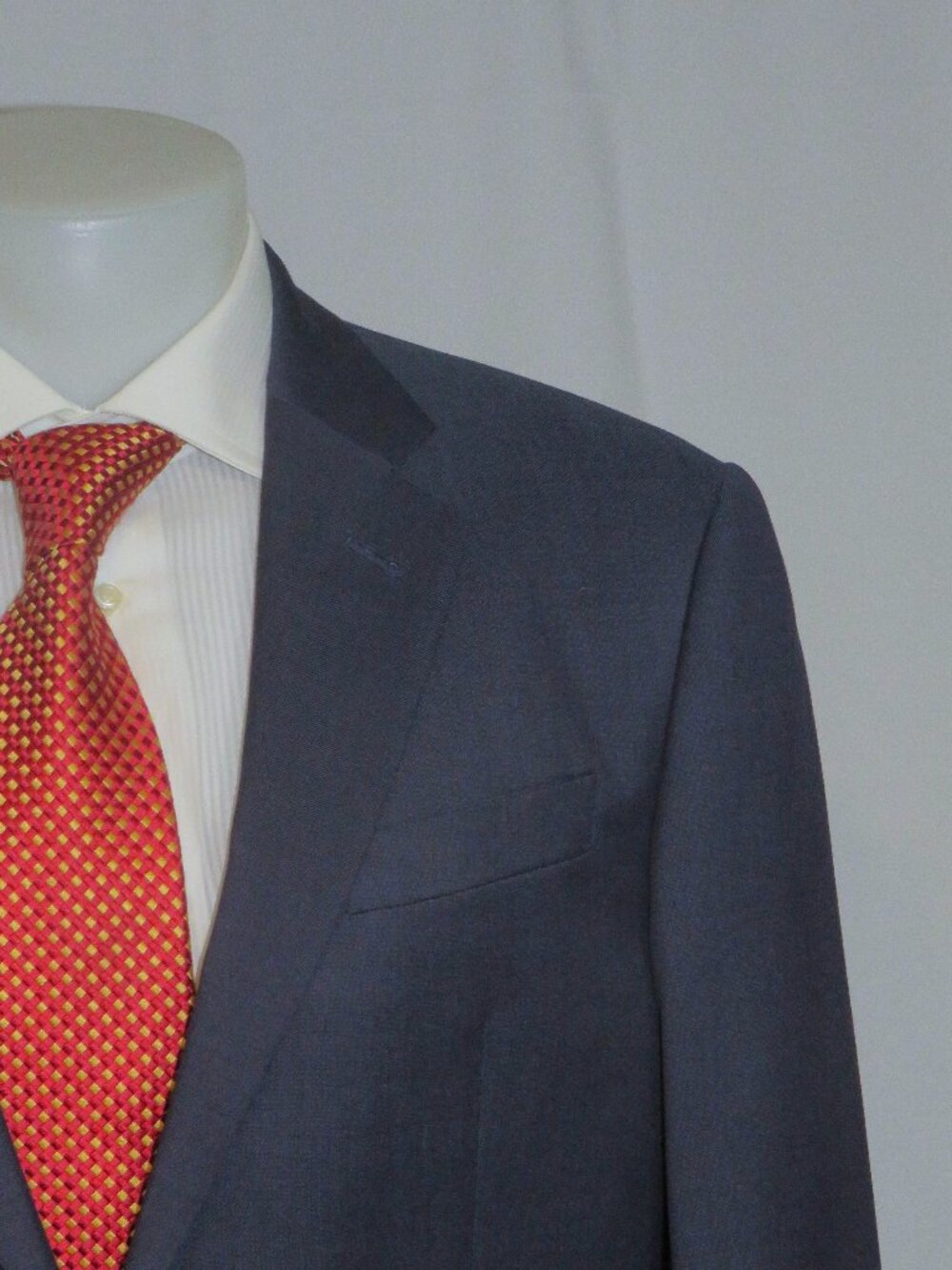 Giorgio Armani Black Label Soft Blue Woven Current Two Button Suit 44R
